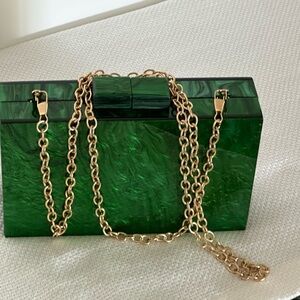 Emerald Green Marbleized clutch/bag